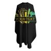 Custom Waterproof Barber Cape Hairdresser Cape, Add Your Photo Text Personalized Yellow Green Barber Tools Salon Cape for Men, Customized Hair Cutting Cape for Home Salon Barbershop view 3
