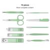 Manicure Set, Travel Mini Nail Clippers Kit Pedicure Care Tools, 10pcs Stainless Steel Grooming kit (Green) view 2