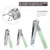 Manicure Set, Travel Mini Nail Clippers Kit Pedicure Care Tools, 10pcs Stainless Steel Grooming kit (Green) view 4