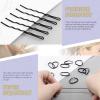 Swpeet 380Pcs 2 Styles 1.9Inch 2.4Inch 2.7Inch Black Hair Pins Bobby Pins with Rubber Bands Kit, Including 120Pcs Bobby Pins and 160Pcs U Hair Pins Hair Clips with Soft Elastic Bands view 3