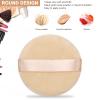 12 Pieces Cotton Powder Puff,3.15 inch Round Portable Soft Sponge Cosmetic Puffs,Velvet Powder Puff with Ribbon Band Handle for Loose Powder Body Powder Makeup Tool view 2