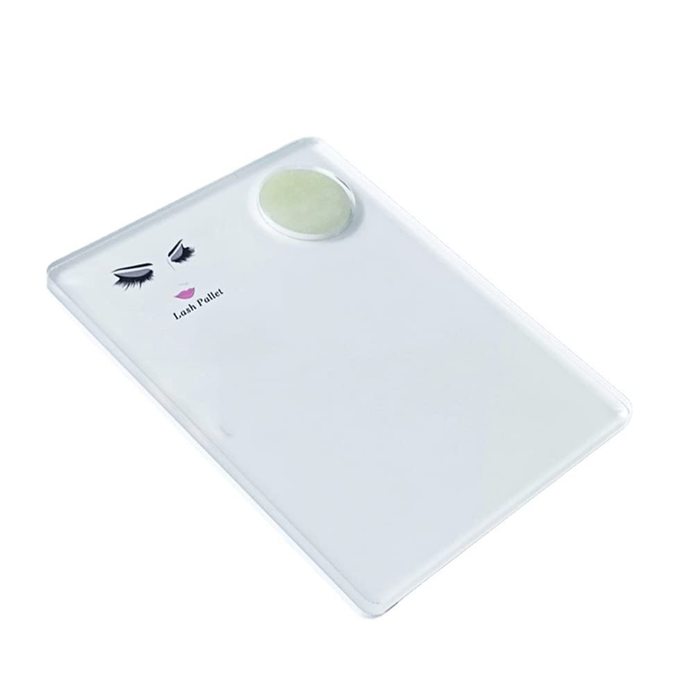 Acrylic Eyelash Extension Eye Lash Pallet Tool, Grafting False Eyelash Jade Console Round Jade Stone Organizer Eyelash Extension Grafting Pad Lash Tray Gasket (White)