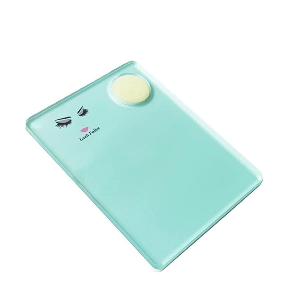 Acrylic Eyelash Extension Eye Lash Pallet Tool, Grafting False Eyelash Jade Console Round Jade Stone Organizer Eyelash Extension Grafting Pad Lash Tray Gasket (Blue)
