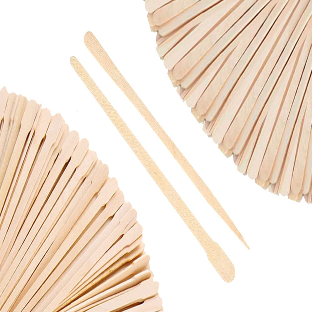 Mibly 1000 Pcs Wooden Wax Sticks - Eyebrow, Lip, Nose Small Waxing Applicator Sticks for Hair Removal and Smooth Skin - Spa and Home Usage