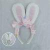Cute Cosplay Big Bow Plush Furry Rabbit Headband Bunny Ears Headwear Accessory (White) view 2