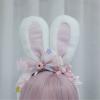 Cute Cosplay Big Bow Plush Furry Rabbit Headband Bunny Ears Headwear Accessory (White) view 3