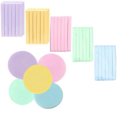 Facial Sponge Compressed Makeup Remover 120 Count Wash Pads Round Soft Face Cleansing Sponges for Woman Exfoliating Mask,Makeup Removal,Spa Cleaning,Yellow,Pink,Blue,Purple,Green
