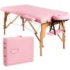 BestComfort Portable Massage Table, 84 Inch Height Adjustable, 2 Folding Massage Table Extension, Esthetician Facial Cradle Salon Bed with Carry Case (Pink) view 1