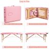 BestComfort Portable Massage Table, 84 Inch Height Adjustable, 2 Folding Massage Table Extension, Esthetician Facial Cradle Salon Bed with Carry Case (Pink) view 4