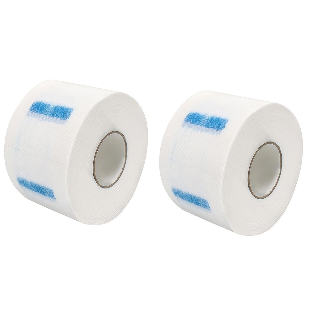 2 Rolls Disposable Barber Neck Strips, Stretchy Self-Adhesive Paper Neck Strip, Professional Salon Supplies for Haircut Styling, Spa, Massage