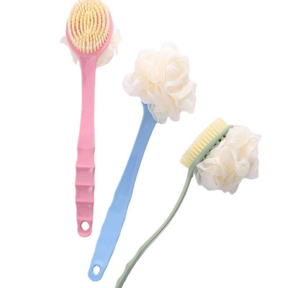 NA Long Handle Bath Brush with Bath Ball Bath Brush Soft Hair Massage Bath Brush rubbing Bath Brush Bathbrush+bathflower/250each