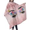 Carwayii Barber Cape Hello Glitters Gorgeous Eyelash Pink Salon Apron Hair Cutting Cape Barbershop Kits For Women-55''X66'' view 2