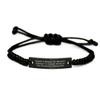 Game On Novelties Should I Sleep Or Should I Shower I Could Sleep in The Shower Black Rope Bracelet, Mum Present from Son, Nice Engraved Bracelet for Mom view 1