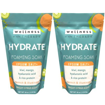 Wellness by Village Naturals Therapy, Hydrate Foaming Bath Soak, 36 oz, Pack of 2