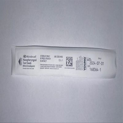 Flocked Sterile Nasopharyngeal Swab with 80 mm Break Point in Peel Pouch