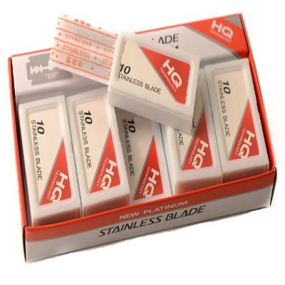 Mens Safety Razor Blades for Shaving - Double Edge Stainless Steel Razor Blades - Platinum Stainless Steel - Precise, Smooth, Clean Shave and Barber Shops (100)