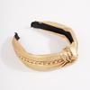 Wiwpar Knotted Headbands for Women Fashion Wide Headband Vintage Knotted Head Band Hair Hoop Hair Accessories with Metal Chain (Gold) view 3