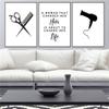 NATVVA 3 Pieces Hair Quote, Hairdressing Scissors, Hair Salon Art Prints Canvas Painting Framed Poster Modular Wall Pictures Artwork for Hair Salon Decoration with Wooden Inner Frame view 1