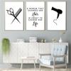 NATVVA 3 Pieces Hair Quote, Hairdressing Scissors, Hair Salon Art Prints Canvas Painting Framed Poster Modular Wall Pictures Artwork for Hair Salon Decoration with Wooden Inner Frame view 2