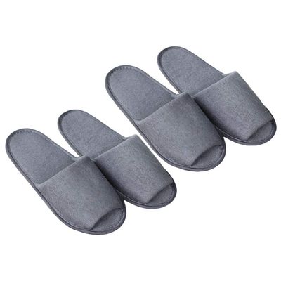 FOMIYES 4pairs Disposable Folding Slippers for Men Portable Open Toe Travel Hotel Use Comfortable Grey Slippers for Guests and Home Lightweight Breathable Design