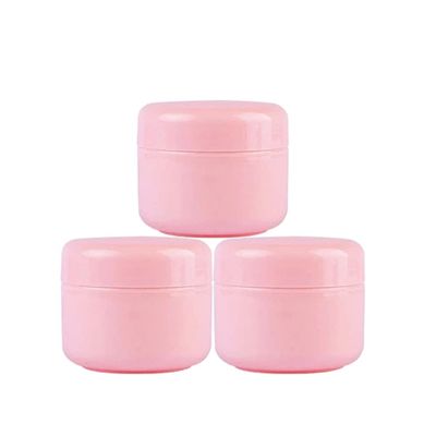 100ml Pink Cosmetic Pot Container Empty Refillable Plastic Round Pot Face Cream Lotion DIY Cosmetics and Storage Jars Container (Pack of 30), Yellow,Pink