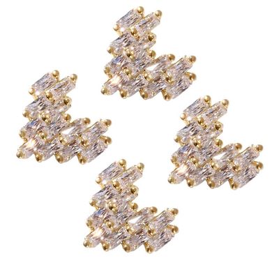 FOMIYES 4pcs Loving Heart Nail Art Decorations Sparkling Fingernail Accessories for Women Creative Manicure Tools Heart-Shaped Nail Gems and Charms