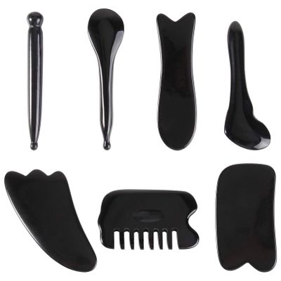 FOMIYES 7pc Resin Beeswax Massager Set Massage Stick Pore Scraper Skincare Tools for Face Back Legs Neck