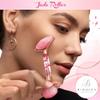Bighiza Jade Roller and Gua Sha Face Roller Tool Set, Rose Quartz Roller with Real Flower Handle, Anti Aging, Noiseless, Relax Relieve Fine Lines and Wrinkles for Face, Eyes, Neck, Muscle Relaxing view 2