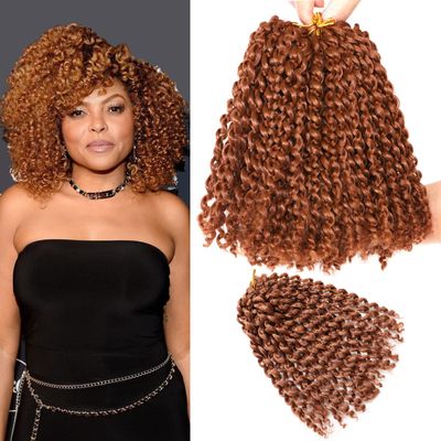 10 Inch Short Passion Twist Hair 8 Bundles Marlybob Crochet Hair Kinky Curly Crochet Hair for Black Women (8Bundles10 Inch, 30#)