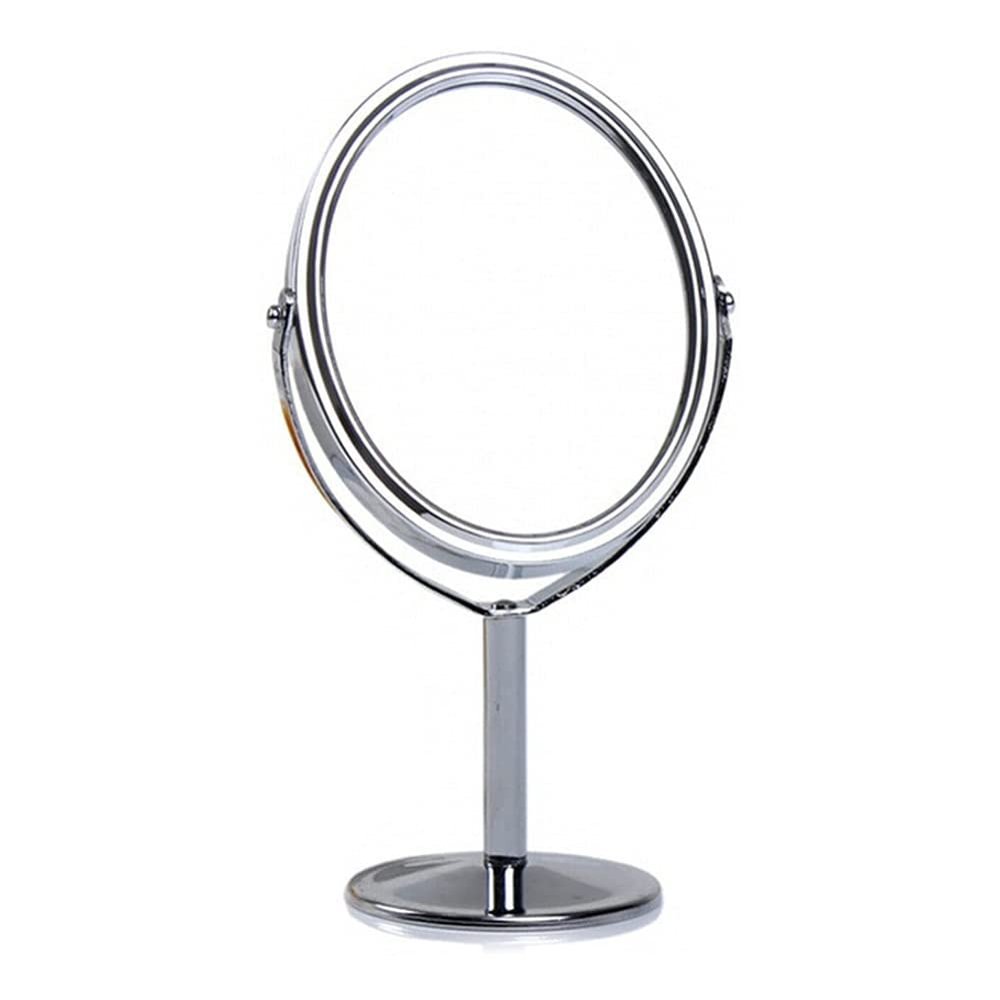 360  Rotation Makeup Mirrors Double-Sided Mirror with 2 Magnifying Glass Portable Vanity Mirror Desktop Grooming Cosmetic Mirror (Size : Oval)