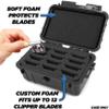 CASEMATIX Protective Clipper Blade Holder for 12 Blades - Waterproof Clipper Blade Storage Case with Custom Barber Blade Holder Foam Interior and Hard Shell Impact-Resistant Outer, Case Only view 2