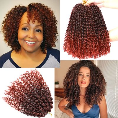10 Inch Short Passion Twist Hair 8 Bundles Marlybob Crochet Hair Kinky Curly Crochet Hair for Black Women (8Bundles10 Inch, 1B/350#)