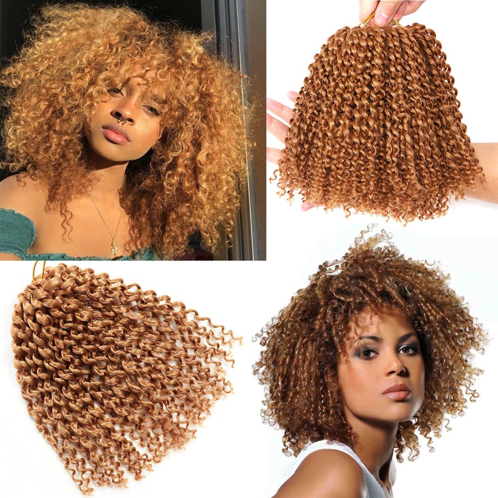 10 Inch Short Passion Twist Hair 8 Bundles Marlybob Crochet Hair Kinky Curly Crochet Hair for Black Women (8Bundles10 Inch, 27#)