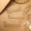 5 Pieces Hair Clip Combs Metal Wire Hair Combs Wire Twist Bridal Wedding Veil Combs (Golden,30 Teeth) view 4