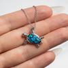 Fun Wife, All Women are Created Equal but Only The Finest are Married to a Personal Care, Christmas Opal Turtle Necklace for Wife view 2
