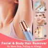 LAIKME Facial Hair Remover, Removal Shaver for Women, Rosarden USB Rechargeable IPX6 Waterproof Eyebrow Face Razor Trimmer for Lips, Body, Arms, Mustaches, Fuzz and Chin (Blue) view 2