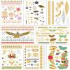 Aresvns Metallic Temporary Tattoo 50+,8 Sheets Gold Silver Fake Tattoos for Women Teen Girls,Flash Jewelry Tattoos,Gold Boho Tattoos Waterproof and long lasting view 1
