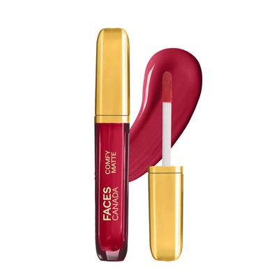 FACES CANADA Comfy Matte Lip Color | 10Hr Long Stay with Comfort | Almond Oil | On My Way 01 3ml