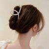 1PC Large Metal Rhinestones Hair Claw Clips for Women 4.5 Inch Imitation Pearl Golden Hair Claw Clips Strong Hairpins Hair Crab Claws view 2