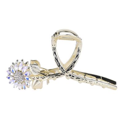 1PC Women Lady Large Sunflower Metal Hair Claw Clips Daisy Hair Claw Clips Rhinestone Hair Jaw Clips Hair Catch Barrette Hair Accessories