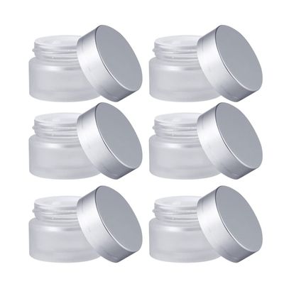 SOLUSTRE 10pcs Frosted Glass Cream Bottles Cosmetic Containers for Ointments Lotions Creams Travel-friendly Design for Dispensing Each