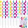 100 Pieces Lip Scrub Brushes Double Sided Silicone Exfoliating Lip Brush with Container Soft Silicone Face Lips Cleaning Tool Scrubber for Plump Smoother Appearance Multi Colored view 1