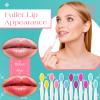100 Pieces Lip Scrub Brushes Double Sided Silicone Exfoliating Lip Brush with Container Soft Silicone Face Lips Cleaning Tool Scrubber for Plump Smoother Appearance Multi Colored view 2