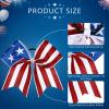 10 Pcs American Flag Glitter Cheer Hair Bows 8'' Patriotic Cheerleader Hair Bows Red White Blue Accessories with Elastic Ponytail Holder 4th of July Independence Day Accessory view 2
