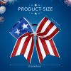 10 Pcs American Flag Glitter Cheer Hair Bows 8'' Patriotic Cheerleader Hair Bows Red White Blue Accessories with Elastic Ponytail Holder 4th of July Independence Day Accessory view 3