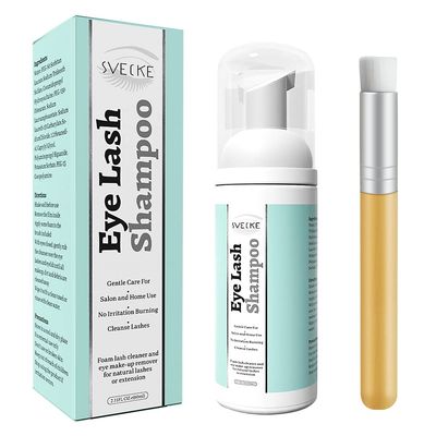 Eyelash Shampoo for Lash Extensions Kit, Prolong Lash Cleanser with Brush, Safe Eyelid Cleaner for Salon Home Use 2 fl.oz