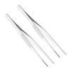 Heyiarbeit 2pcs 7-Inch Lenght Stainless Steel Straight Blunt Tweezers with Serrated Tip Daily Garden Tool view 1