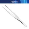 Heyiarbeit 2pcs 7-Inch Lenght Stainless Steel Straight Blunt Tweezers with Serrated Tip Daily Garden Tool view 3
