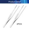 Heyiarbeit 2pcs 7-Inch Lenght Stainless Steel Straight Blunt Tweezers with Serrated Tip Daily Garden Tool view 4