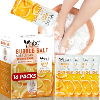 nbc BeautiLab Pedicure Foot Soak, Foot Spa Soak, Pedicure Kit, Bubble Foot Bath for Tired & Dry Cracked Feet, Athletes Feet, Odor Foot and Softens Calluses, Foot Soak 16 Packs A Box, Orange